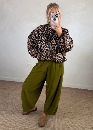 Leopard print bomber jacket-The Style Attic