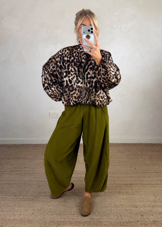 Leopard print bomber jacket-The Style Attic