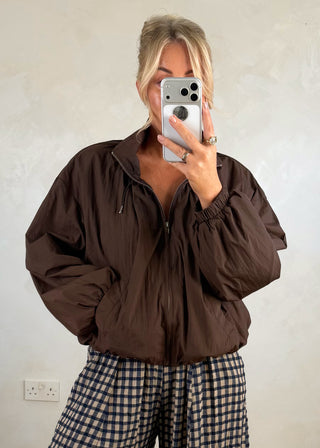 Liam windbreaker jacket - Chocolate-The Style Attic