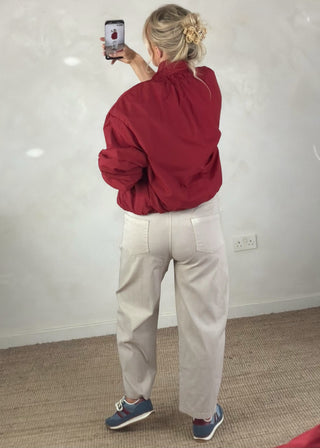 Liam windbreaker jacket - Red-The Style Attic