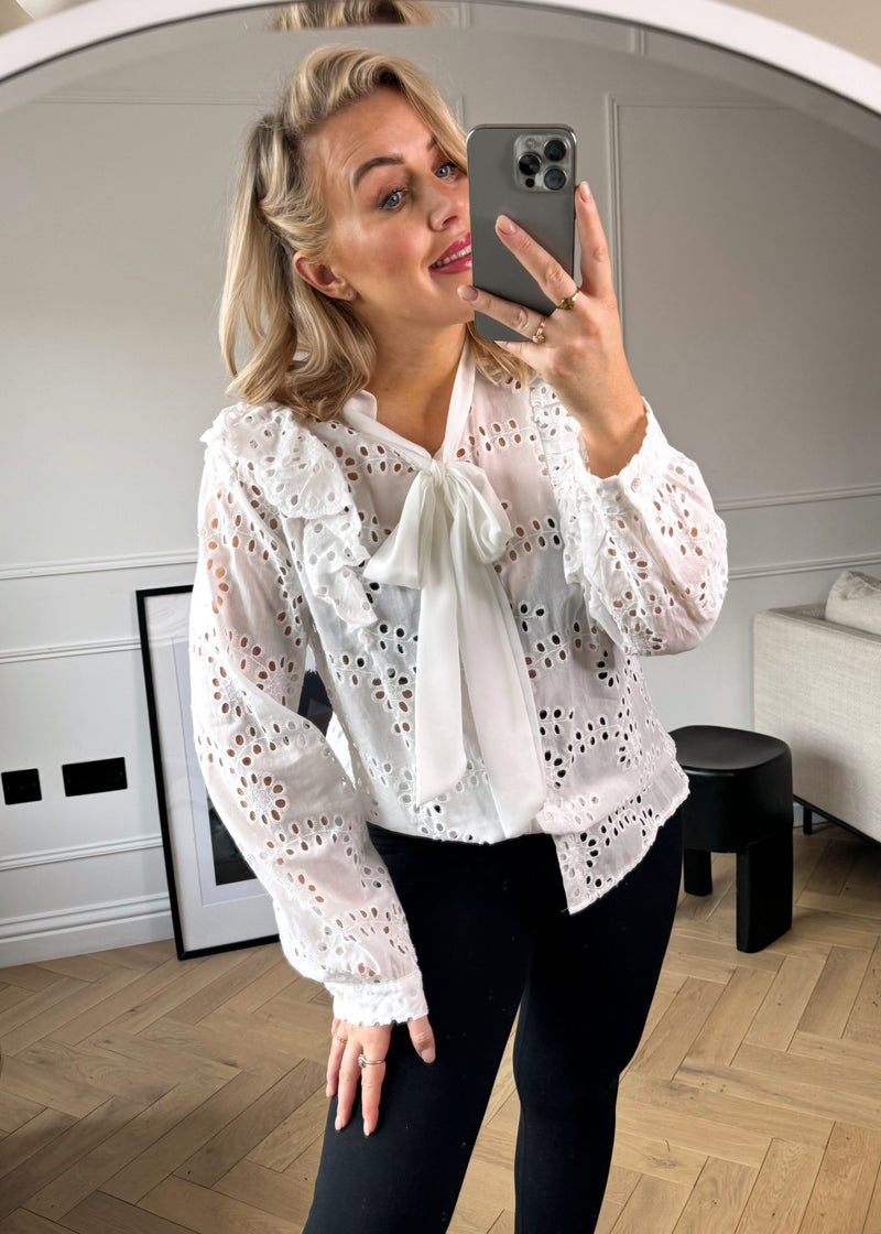 Libby broderie anglaise blouse-The Style Attic