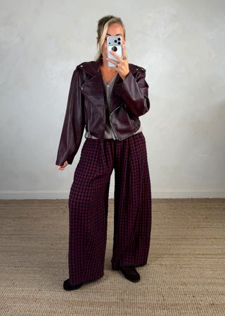 Livvy biker jacket - Merlot-The Style Attic