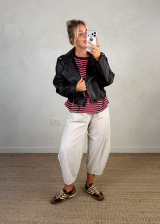 Livvy biker jacket - chocolate-The Style Attic