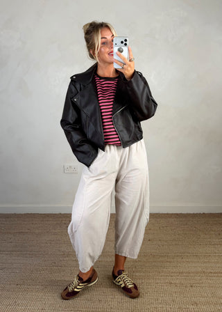 Livvy biker jacket - chocolate-The Style Attic