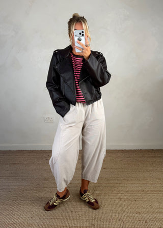 Livvy biker jacket - chocolate-The Style Attic