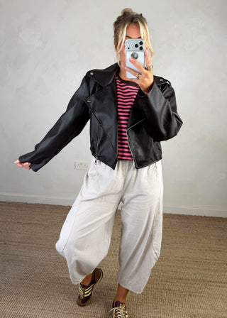 Livvy biker jacket - chocolate-The Style Attic