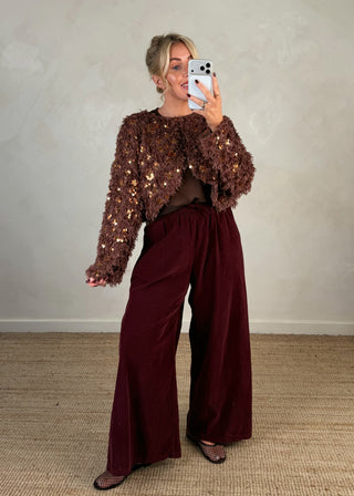 Liza sequin bolero - Bronze-The Style Attic