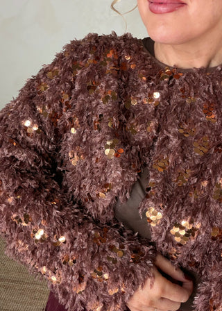Liza sequin bolero - Bronze-The Style Attic