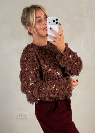 Liza sequin bolero - Bronze-The Style Attic