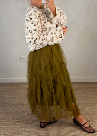 Liza sequin bolero - Champagne-The Style Attic