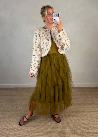 Liza sequin bolero - Champagne-The Style Attic