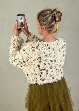 Liza sequin bolero - Champagne-The Style Attic