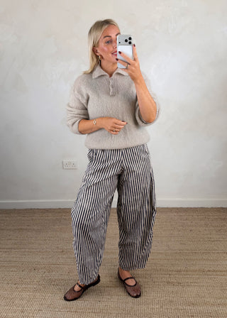 Logan mohair blend knit - Greige-The Style Attic