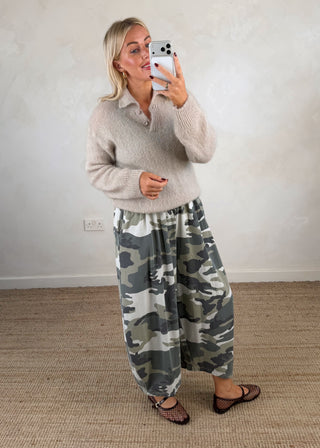 Logan mohair blend knit - Greige-The Style Attic