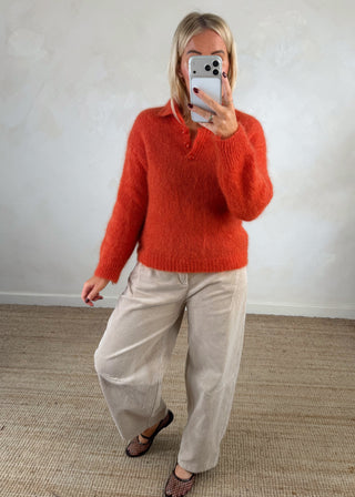 Logan mohair blend knit - Khaki-The Style Attic