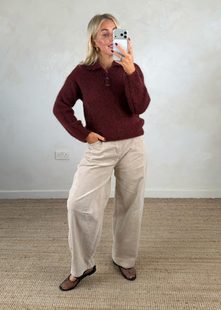 Logan mohair blend knit - Merlot-The Style Attic