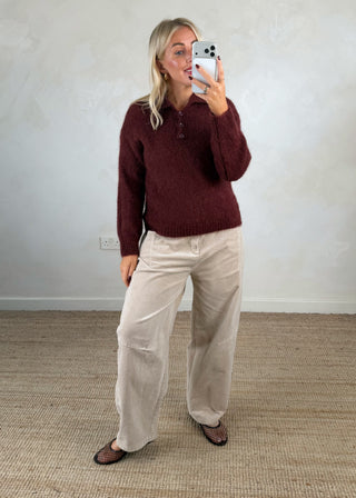 Logan mohair blend knit - Merlot-The Style Attic