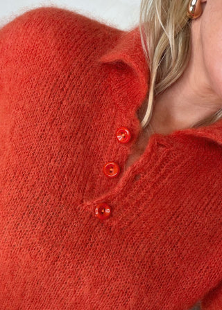Logan mohair blend knit - Rust-The Style Attic