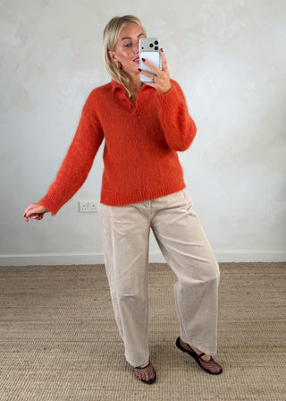 Logan mohair blend knit - Rust-The Style Attic
