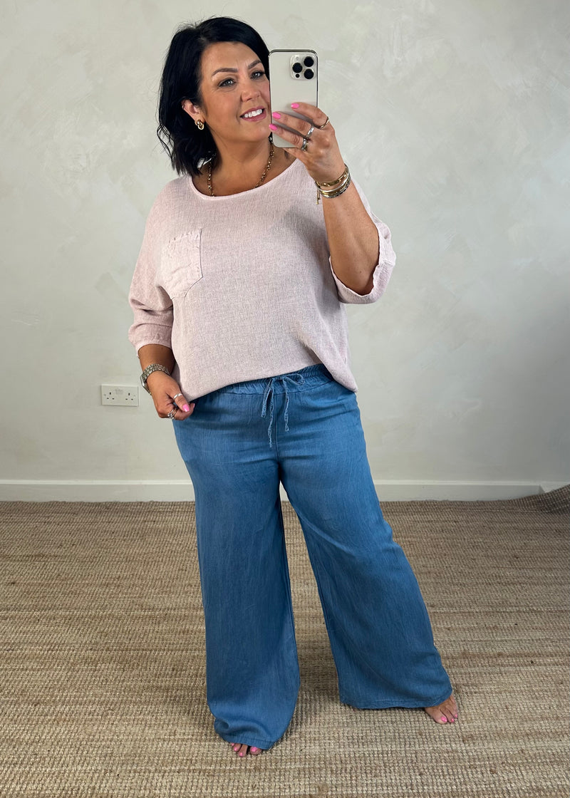 Lois Denim trouser - mid blue-The Style Attic