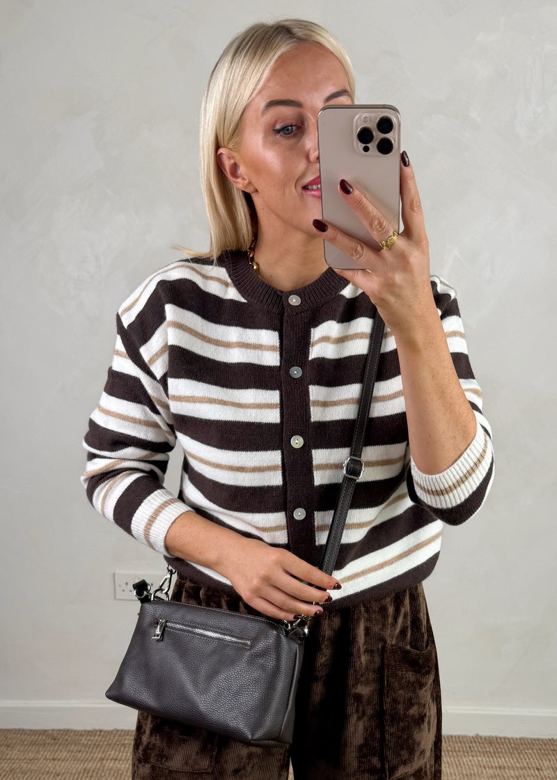 Lola striped knit - chocolate-The Style Attic