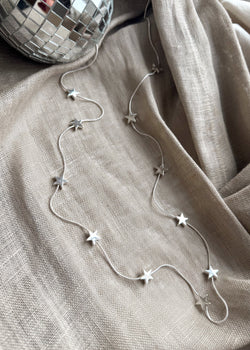 Long star necklace - silver-The Style Attic