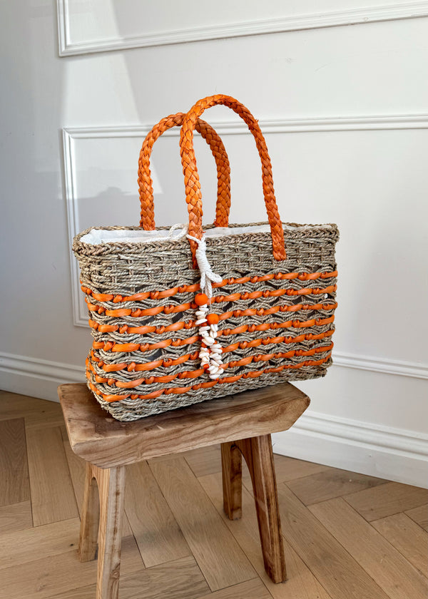 Lorén basket bag - orange-The Style Attic