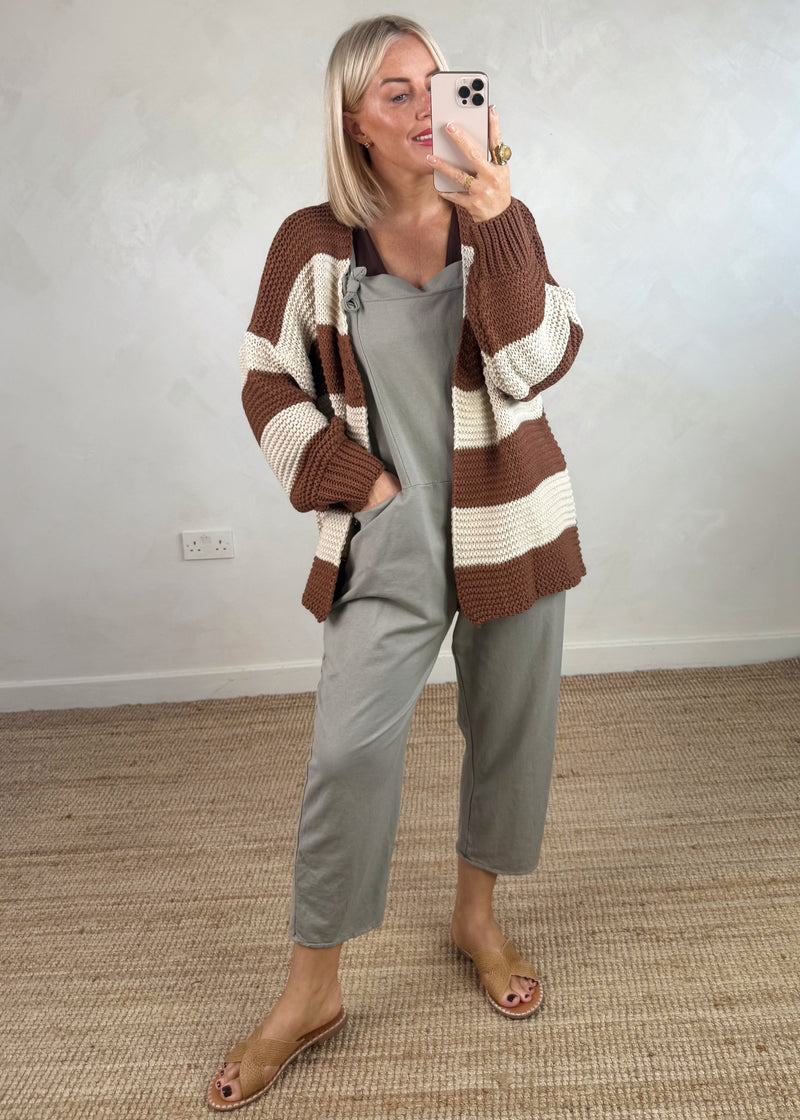 Luca Striped knit - chestnut/beige-The Style Attic