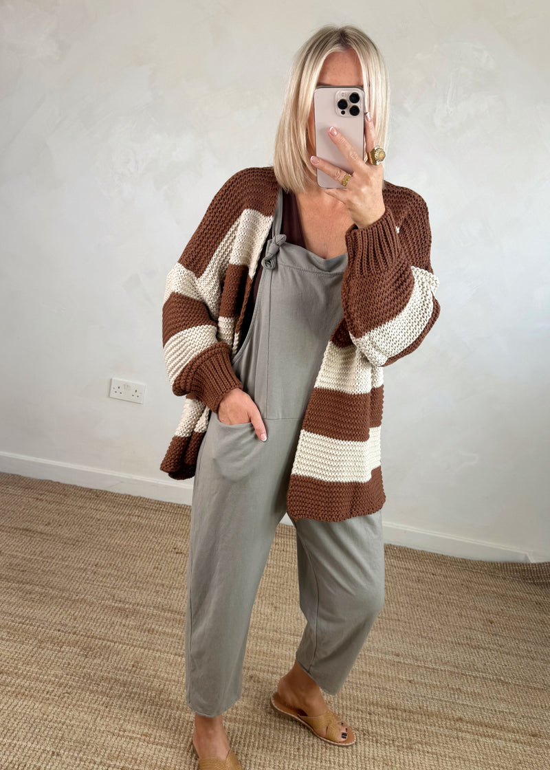 Luca Striped knit - chestnut/beige-The Style Attic