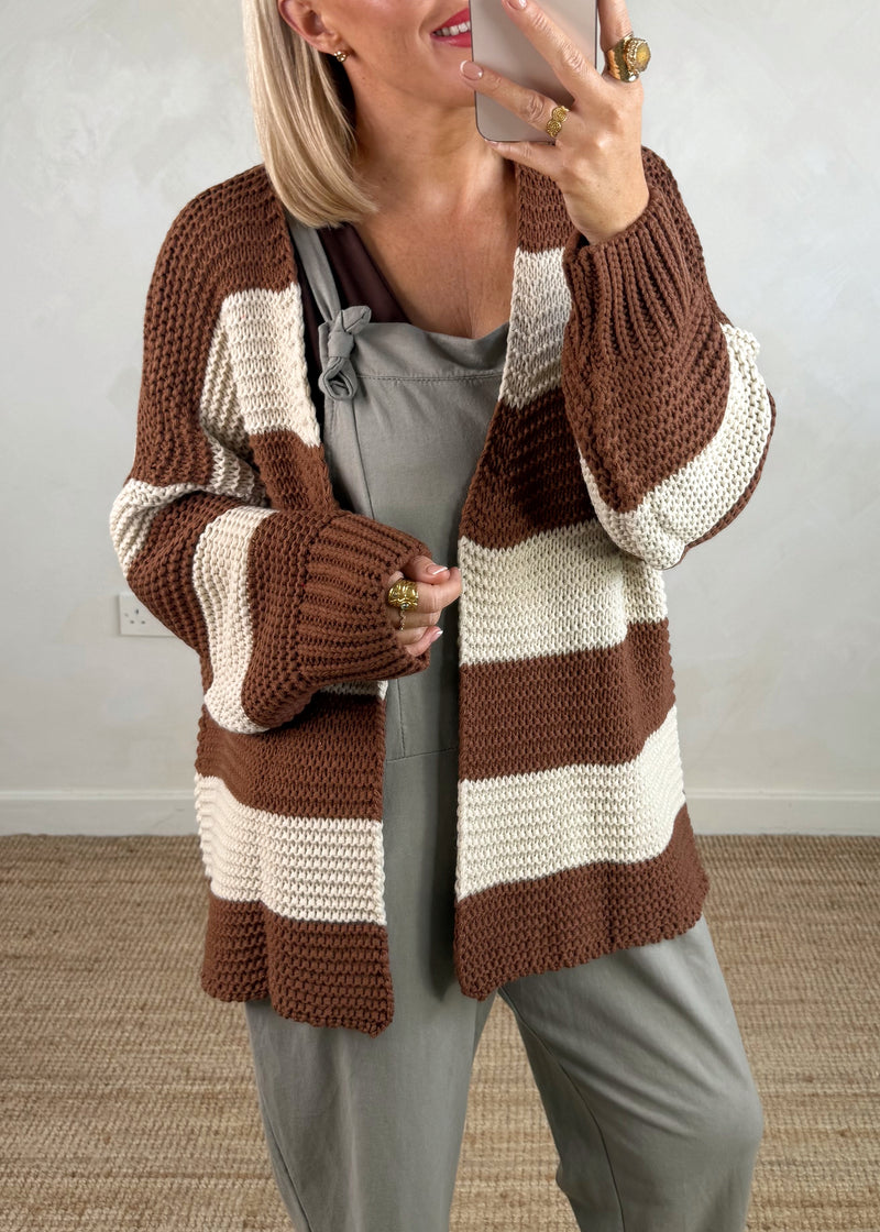 Luca Striped knit - chestnut/beige-The Style Attic
