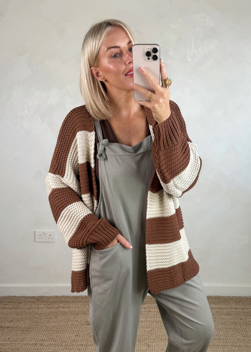 Luca Striped knit - chestnut/beige-The Style Attic