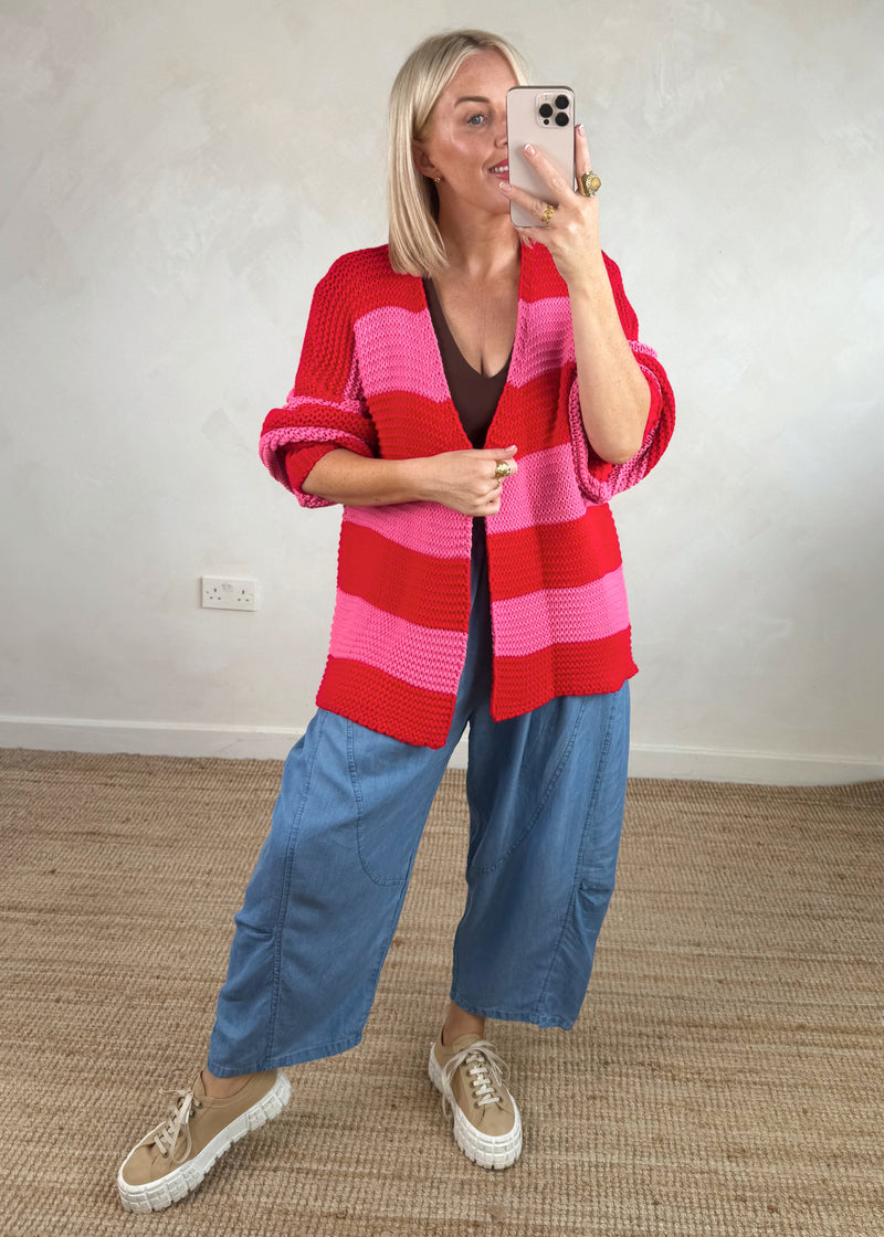 Luca Striped knit - red/pink-The Style Attic