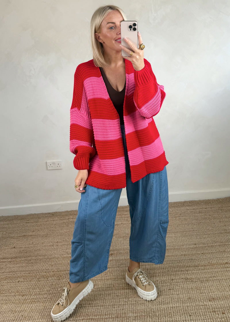 Luca Striped knit - red/pink-The Style Attic