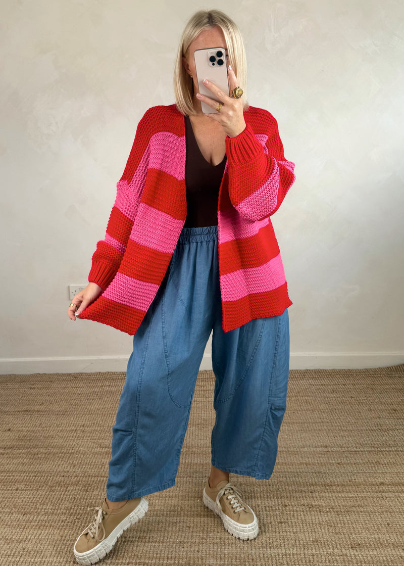 Luca Striped knit - red/pink-The Style Attic
