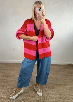 Luca Striped knit - red/pink-The Style Attic