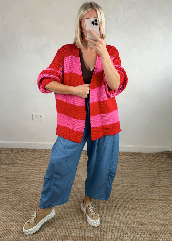 Luca Striped knit - red/pink-The Style Attic