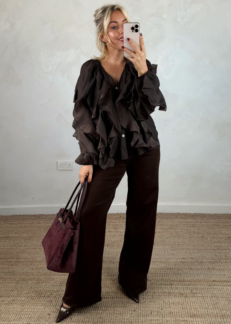 Lucia blouse - chocolate-The Style Attic