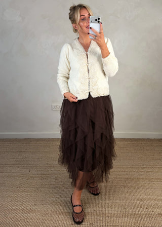 Lucia tulle skirt - Chocolate-The Style Attic