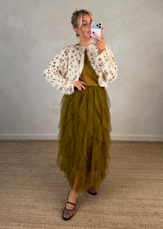 Lucia tulle skirt - Olive-The Style Attic