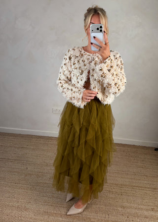 Lucia tulle skirt - Olive-The Style Attic