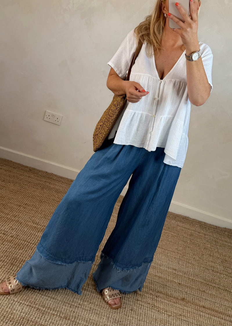 Lucy frayed hem palazzo-The Style Attic