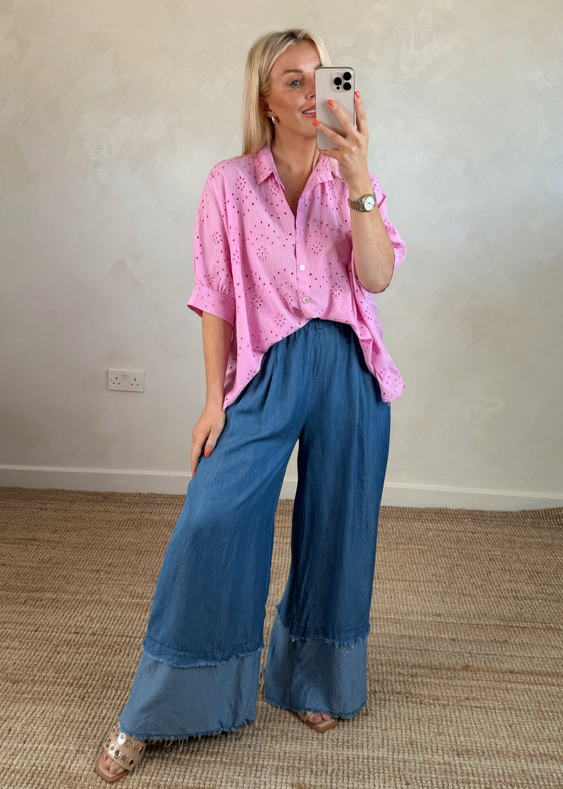Lucy frayed hem palazzo-The Style Attic