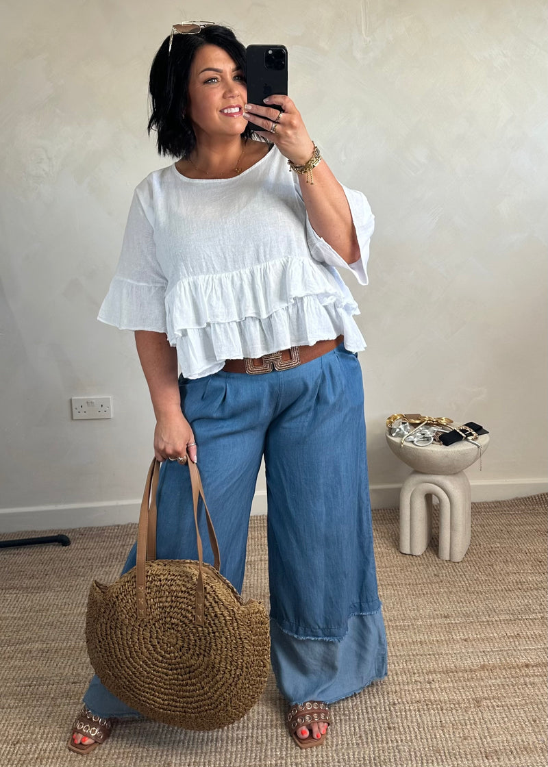Lucy frayed hem palazzo-The Style Attic