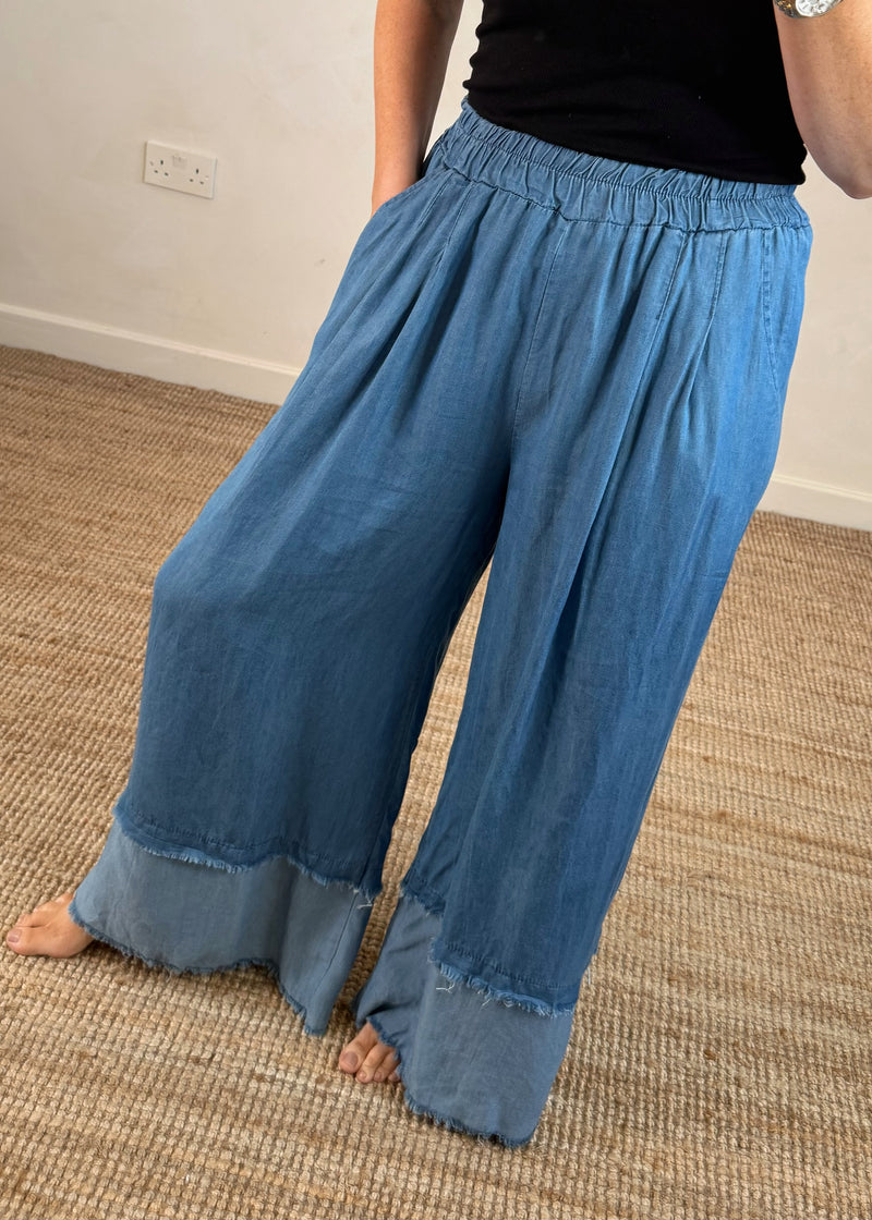 Lucy frayed hem palazzo-The Style Attic
