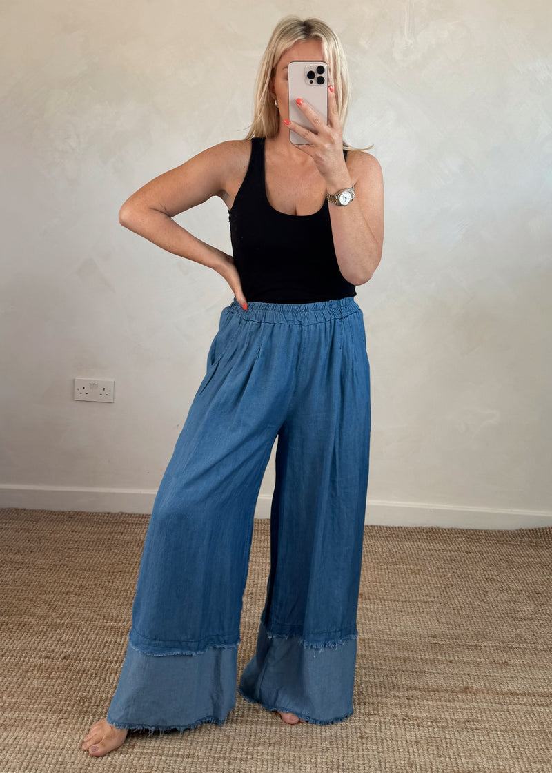 Lucy frayed hem palazzo-The Style Attic