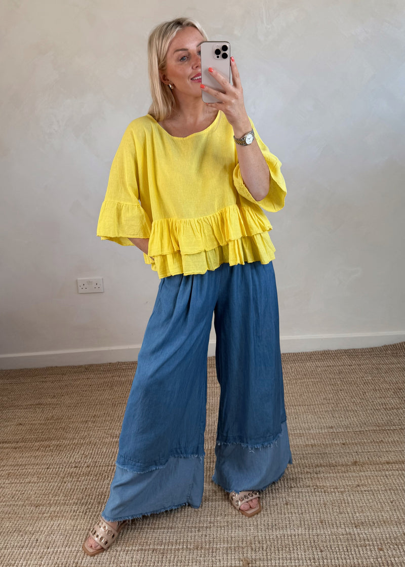 Lucy frayed hem palazzo-The Style Attic
