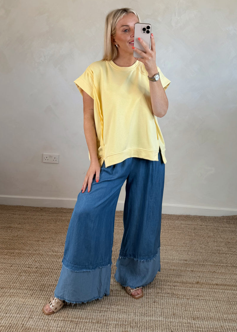 Lucy frayed hem palazzo-The Style Attic