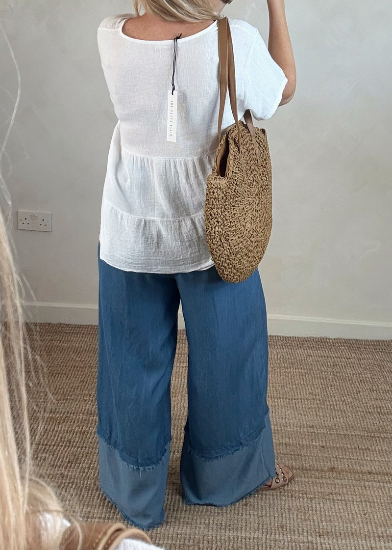 Lucy frayed hem palazzo-The Style Attic