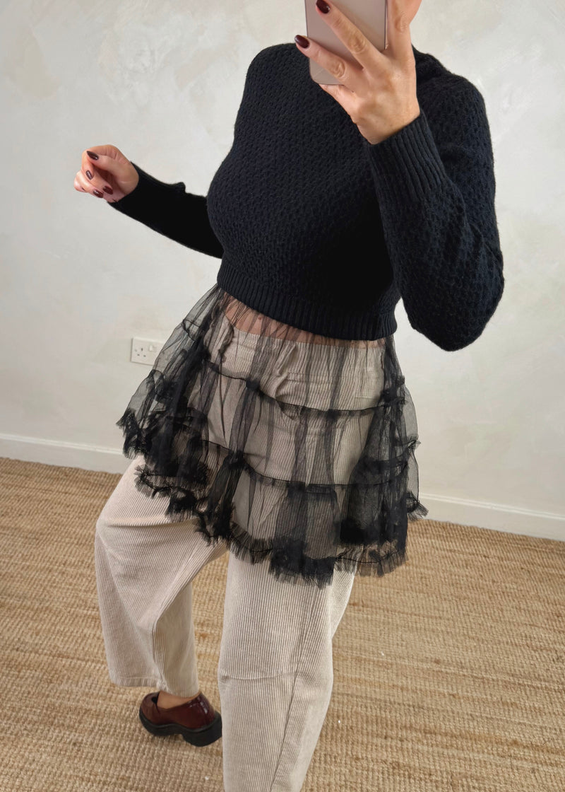Lucy tulle knit - Black-The Style Attic