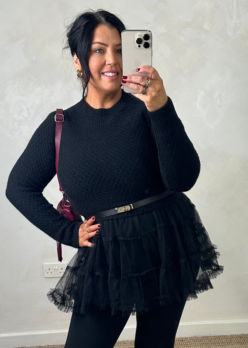 Lucy tulle knit - Black-The Style Attic